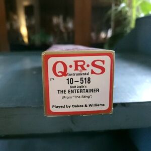 QRS Player Piano Roll Scott Joplin's The Entertainer From The Sting 10-518